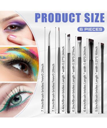 Goth Makeup Brush Set - 6 Piece Ultra Thin Slanted Flat Angle Brushes for Eyeliner & Eye Shadow - Women's Cosmetics - Buy Online on SooperMarket.com
