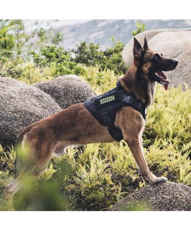 Tactical Dog Harness Vest Military Dog Harness for Large Medium Dogs No-Pull Service Dog Vest with Hook & Loop Panels Adjustable Dog Vest Harness for Walking Hiking Training(Black Medium) M Black - Buy Online on SooperMarket.com