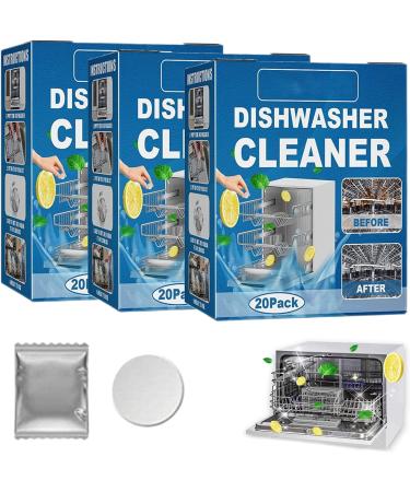Dishwasher Tablets Dishwasher Cleaning Tablets Removes Limescale Build Up Dishwasher Cleaner for Kitchen Tableware Care (3box)