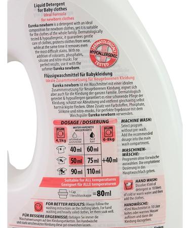Eureka Newborn Liquid Detergent 1.8L - 94% Natural Ingredients for Newborn Clothes - Buy Online on SooperMarket.com