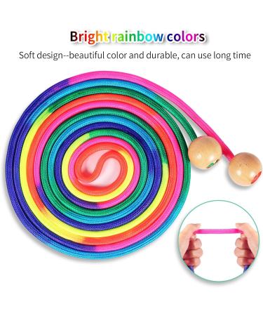 Qetlavee 5m Jump Rope for Multiplayer Fun | Adjustable Wooden Grip | 7 Color Rainbow for Kids & Children - Buy Online on SooperMarket.com