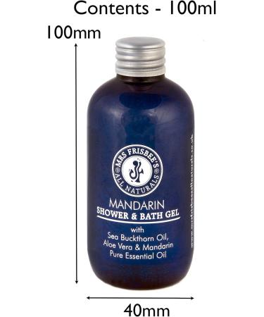 Mandarin Shower & Bath Gel made with Mandarin Pure Essential Oil Aloe Vera Sea Buckthorn and Soap Bark Tree Extract/Natural/Vegan/Sulphate Free/Cruelty Free (100ml) - Buy Online on SooperMarket.com