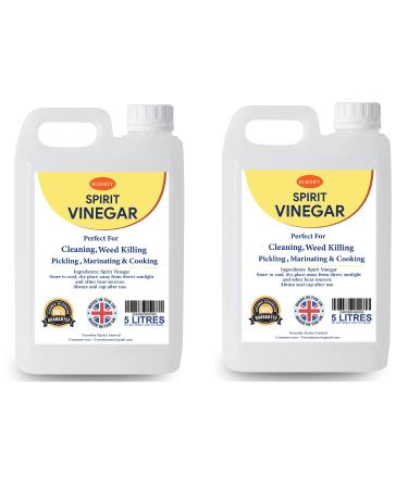 Spirit White Vinegar Food Grade Acetic Acid Liquid for Household Cleaning Cooking Baking and Pickling (5L Pack of 2)