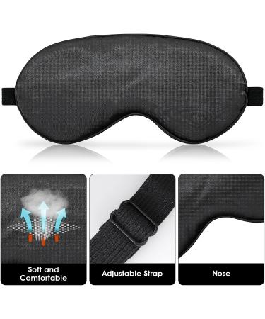 WLLHYF 3 Pcs Silk Sleep Mask Set - Soft Silk Eye Cover Blindfold with Elastic Strap - Night Blocking Out Light Eyeshade - Adjustable Travel Nap Sleep Eye Mask for Men and Women (Black Pink Blue) - Buy Online on SooperMarket.com