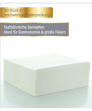 Premium White Airlaid Guest Napkins for Weddings & Celebrations - 50 Pack 40x40 cm Fold - Buy Online on SooperMarket.com