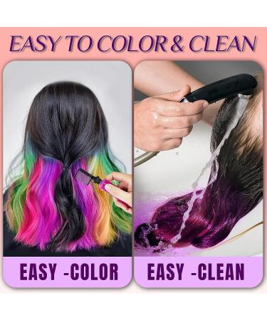 Temporary Hair Dye  Glow in the Dark Paint for Hair & Body  Super Hair Chalk for Girls  Kids Hair Dye for Party Supplies  Unique Hair Coloring Product Gifts for Kids Glow_Red_Blue_Sliver_Green_Yellow_Purple - Buy Online on SooperMarket.com