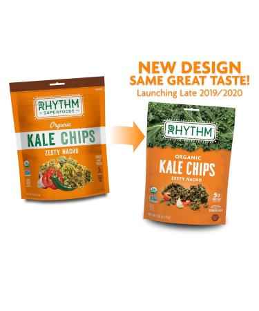 Rhythm Superfoods Kale Chips Zesty Nacho Organic 2.0 Oz (Pack of 4) - Vegan & Gluten-Free Snacks - Buy Online on SooperMarket.com