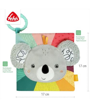 Fehn Baby Koala Fabric Book - Engaging Baby Toy with Squeak Rattles & Crinkle Paper | Soft Sensory Book for Babies 3+ Months - Buy Online on SooperMarket.com