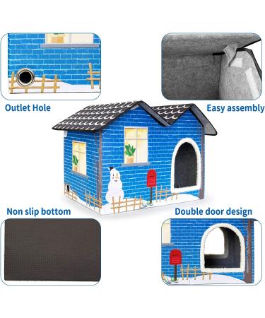 MARUNDA Large Heated Cat House with Weatherproof Pet Heating Pad - Warm and Cozy Shelter for Outdoor Cats in Winter - Easy Assembly - Buy Online on SooperMarket.com