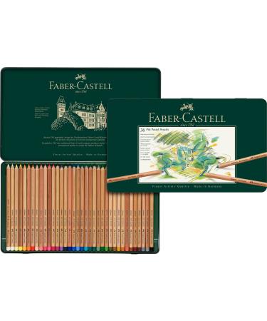 Faber-Castel Pitt Pastell Coloured Pencils in Metal Case  36 Count (Pack of 1)  Assorted