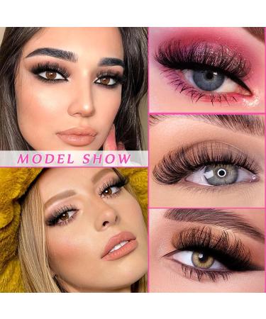 7 Pairs of 3D False Eyelashes Cat Eye Fluffy Volume D Curl Cat Eye Artificial Eyelashes Natural Look Reusable Handmade Faux Mink Makeup Eyelashes (BH02) 7B-D-Curl-H02 - Buy Online on SooperMarket.com