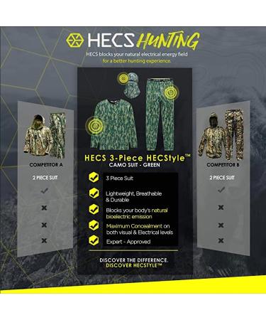 HECS Hunting 3-Piece HECStyle Camo Suit - Large Green | Deer & Big Game Hunting Suits for Men and Women - Buy Online on SooperMarket.com