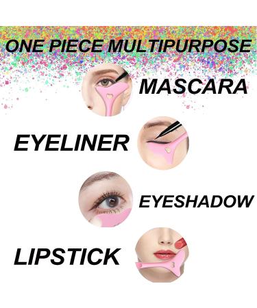 2pcs Silicone Eyeliner Stencils: Winged Tip & Eyebrow Pencil | Reusable & Multifunctional Eye Makeup Tool Kit - Pink - Buy Online on SooperMarket.com