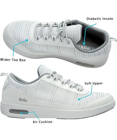 KWUKOTY Orthopedic Walking Shoes: Plantar Fasciitis Relief, Diabetic Foot Care, Wide Fit for Swollen Feet & Bunions - Sizes 7.5-13 Women/6.5-12 Men, White - Buy Online on SooperMarket.com