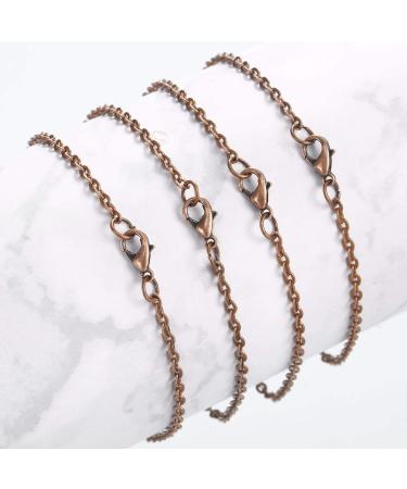 24 Pack Antique Red Copper Twisted Link Chain Necklace for Jewelry Making - 20 Inch - Buy Online on SooperMarket.com