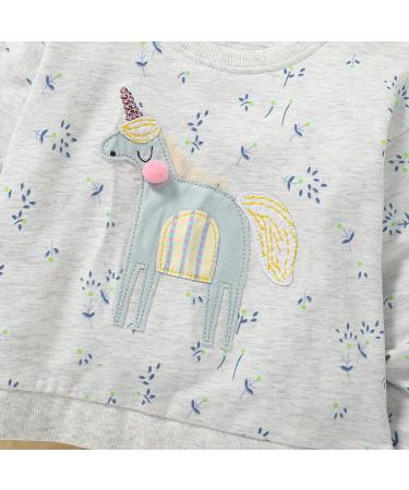 Girls Unicorn Sweatshirt - Long Sleeve Cotton Top for Toddlers (4-5 Years) | Casual Jumper for Kids Age 1-12 | Stylish Girl T-Shirt - Toddler Clothes - Buy Online on SooperMarket.com