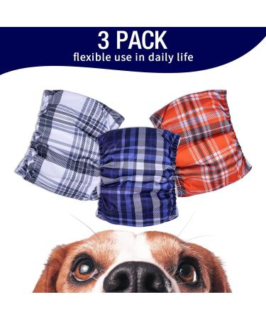Micoooyo Washable Abdominal Bandage for Male | Reusable Dog Diapers | Suctionable Doggy Wraps with Adjustable Closure - XXLarge (3-Pack | Red Blue & Gray) - Buy Online on SooperMarket.com