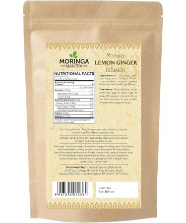 Moringa Mantra Moringa Lemon Ginger Herbal Tea 50 Dip Bags Organically Grown Moringa Infusion - Buy Online on SooperMarket.com