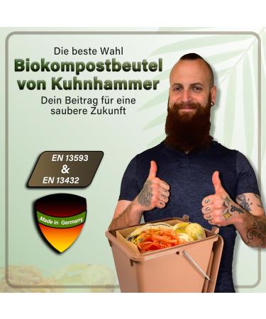 Kuhnhammer Organic Waste Bag 10L | 50 Stk Plastic-Free Tearproof Eco-Friendly Organic Garbage Bags - Buy Online on SooperMarket.com