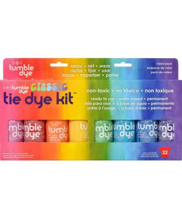 S.E.I. Classic Tie-Dye Kit, Fabric Spray Dye, 8 Colors Mixed Colors