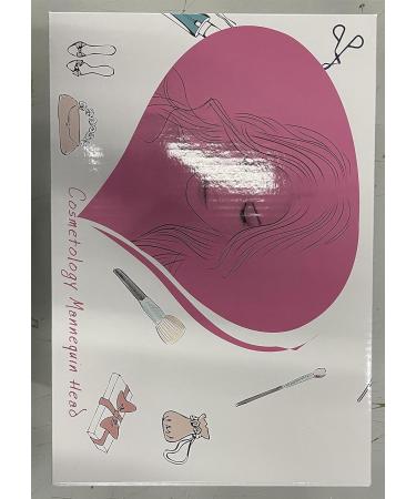 Topdirect 31.5 inch Synthetic Hair Wig Training Head - DIY Hairstyle Set with Holder in Rose Red - Perfect for Hairdressers - Buy Online on SooperMarket.com