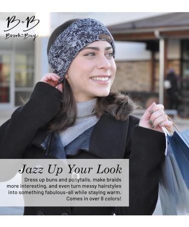 Brook + Bay Ear Warmer Headband For Women - Ear Covers For Cold Weather Winter Headband Fleece Headband & Knit Ear Warmer Headband Black/Gray Mix - Buy Online on SooperMarket.com