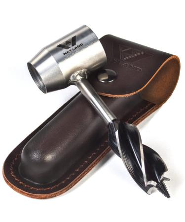 WEYLAND Bushcraft Settlers Tool Survival Hand Auger Wrench - Bush Craft Gear and Equipment Scotch Eye Wood Drill Peg and Manual Hole Maker Multitool for Camping, Bushcrafting and Outdoor Backpacking 1 INCH