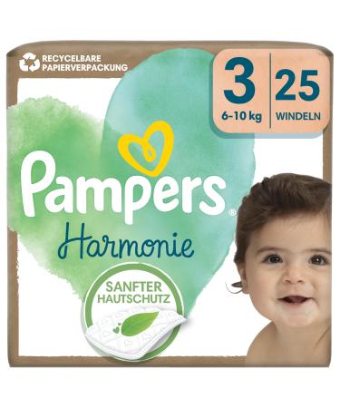 Pampers Harmonie Baby Diapers Size 3 25 Diapers 6kg-10kg Size 3 (25 Pack) NEW