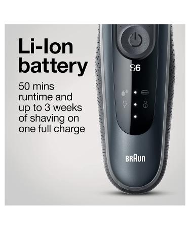Braun Series 6 6075cc Electric Foil Shaver for Men | Wet & Dry Shave with Beard Trimmer | Clean & Charge SmartCare Center | Rechargeable Waterproof Razor in Black - Includes Leather Travel Case - Buy Online on SooperMarket.com