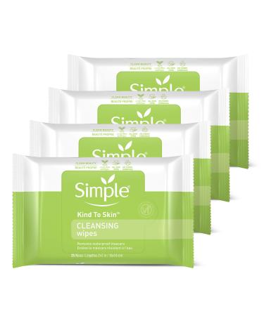 Simple for Sensitive Skin Face Cleansing Wipes 25 wipes 4 count