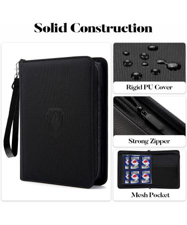 Fabmaker Premium Zip Trading Card Binder - 320 Card Capacity - Portable PU Card Collection Binder - Black - Buy Online on SooperMarket.com