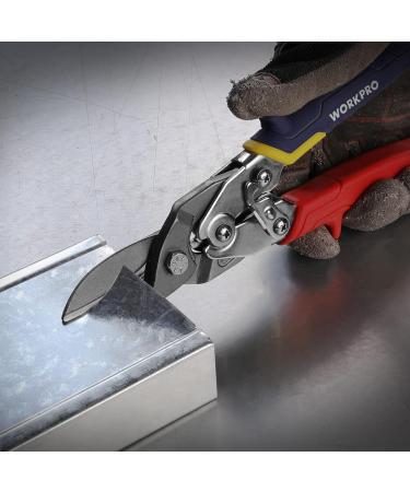 WORKPRO 10" Tin Snips Straight Cr-V Steel Aviation Snips Compound Snips for Cutting Aluminum & Metal Sheets or as Household Scissors - Buy Online on SooperMarket.com
