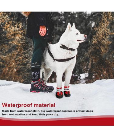 NeuWook Dog Boots 4 Pcs Waterproof Anti-Slip Breathable Dog Shoes with Two Adjustable Fastener Straps Easy to Wear Dog Sneakers Comfortable Soft Soled for Small Medium Large Dogs (Red XXL) XXL Red - Buy Online on SooperMarket.com