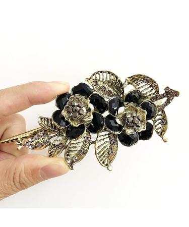 Pretty Alligator Hair Clips Metal Flower Hair Clip Peacock Hair Clip - 2 PCS Large Flower Barrettes for Women (Style B) - Buy Online on SooperMarket.com
