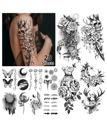 Cerlaza Temporary Tattoos for Women  86 Styles Fake Tattoos That Look Real and Last Long for Adult  Tatuajes Temporales Women Body Art Sticker-29 Sheets
