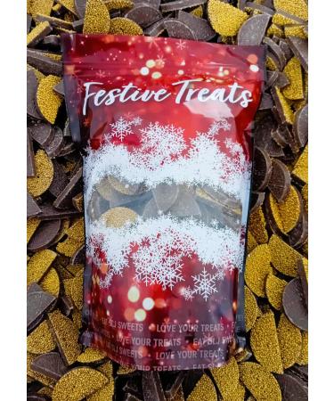 Large Festive Treats Recyclable Resealable Pouch of Christmas Chocolate Orange Jazzie Slices (Orange Chocolate Flavoured Jazzies) Xmas Stocking Filler Present