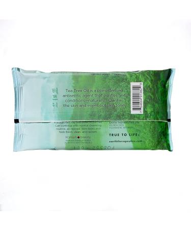 Earth Therapeutics Makeup Remover Wipes - Tea Tree Oil Cleansing Towelettes | Remove Makeup & Waterproof Mascara | Organic & Purifying - 30 Wipes - Buy Online on SooperMarket.com
