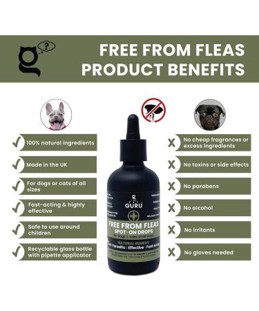 Pet Guru Non-Toxic Natural Flea Treatment - Fast Acting Spot-On Drops for Dogs & Cats - 100ml - Buy Online on SooperMarket.com