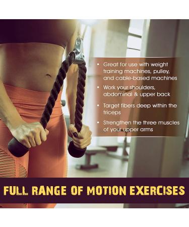 Yes4All Tricep Press Down Cable Machine Attachment Set with Double D Handle and Tricep Rope - Buy Online on SooperMarket.com