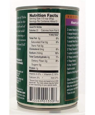 Gefen Premium Cultivated Whole Hearts of Palm 14.1 oz (2 Pack) - Low Sodium, Low Carb, Gluten Free, Kosher Certified, Vegan - Product Of Ecuador - Buy Online on SooperMarket.com