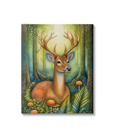 Stupell Industries Deer with Nature Mushrooms Canvas Wall Art by The Dutch Lady 16 x 20