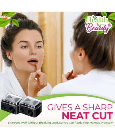 2pk Dual Makeup Sharpener for Eye, Lip, and Eyebrow Pencils - Big & Small Holes Eyeliner Sharpener - Buy Online on SooperMarket.com