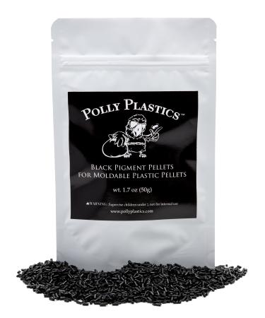 Polly Plastics Black Color Pellets for Moldable Plastic. All Black.