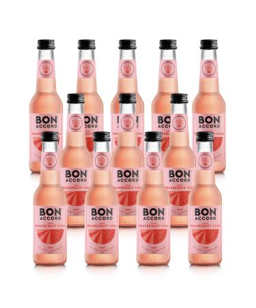 Pink Grapefruit Soda 275ml Pack of 12 From Bon Accord Plant Based Pink Grapefruit Fizzy Soft Drink with Natural Flavours and No Artificial Sweeteners