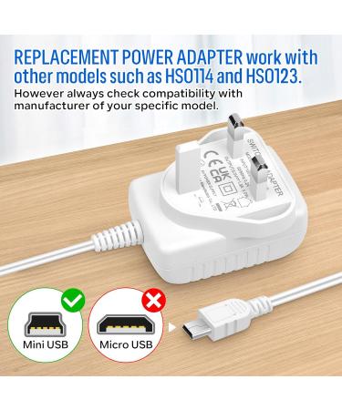 Baby Camera Monitor Charger - MYPIN Mini USB Switching Adapter 5V/1000mA UK Plug - Compatible with HS0114/HS0123/HS0132 - HS0384 - Buy Online on SooperMarket.com