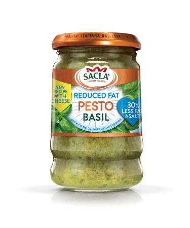Sacla' Italian Reduced Fat Basil Pesto 190 g (Pack of 1)
