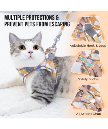 Lukovee Cat Harness and Leash for Walking - Adjustable Escape Proof Vest with Reflective Strips - Lightweight Step-in Jacket for Cats - XXS - Orange - Buy Online on SooperMarket.com