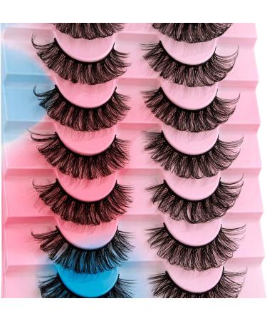 Dramatic D-Curly Mink False Eyelashes - 8 Pairs of Natural Fluffy Fake Lashes (025) - Buy Online on SooperMarket.com