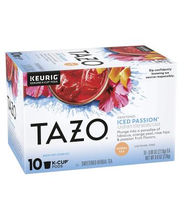 TAZO Iced Tea K-Cup Pods Passion Herbal Tea -10 Pods (Pack of 6)