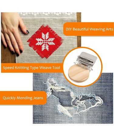 Darning Mini Loom Machine - Speedweave Darning Loom Tool Kit for DIY Weaving and Mending - 10 Hook Darning Machine for Clothes, Jeans, and Socks - Buy Online on SooperMarket.com